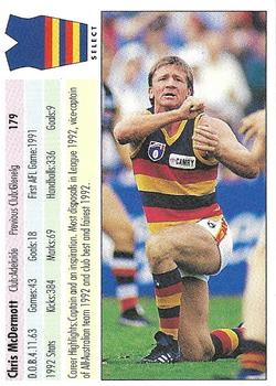 1993 Select AFL #179 Chris Mcdermott Back